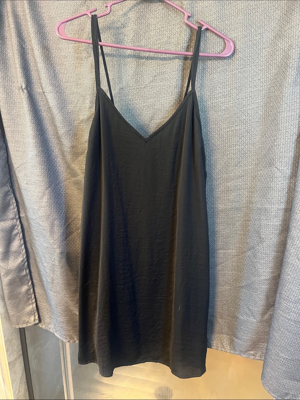 American Eagle Outfitters Black Slip Dress with Spaghetti Straps